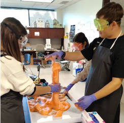 Two students working together on a project at the Spire School