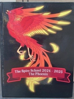 Robin Hopp's design for the Spire School Yearbook cover
