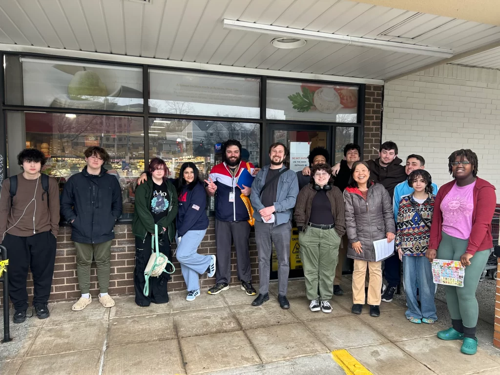 Japanese, Chinese & Culinary students posing during a trip to H-Mart