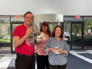 Staff members get ice cream sundaes during Staff Appreciation week